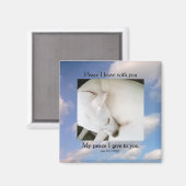 John 14:27 Mein Friede, den ich dir verse Hund in Magnet (Vorderseite/Rückseite)