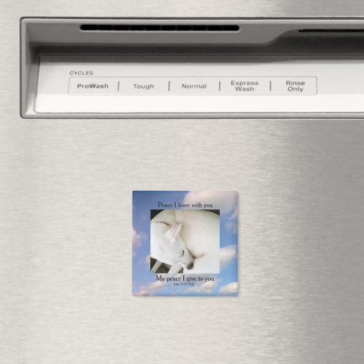 John 14:27 Mein Friede, den ich dir verse Hund in  Magnet (In Situ (Geschirrspüler))