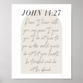 John 14:27 Minimal Boho Beige Arch Script Poster (Vorne)
