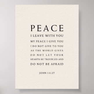 John 14:27 Peace I leave with you Poster
