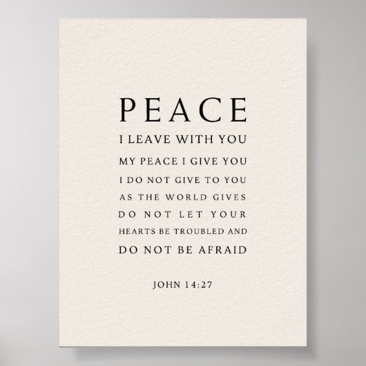 John 14:27 Peace I leave with you Poster (Vorne)