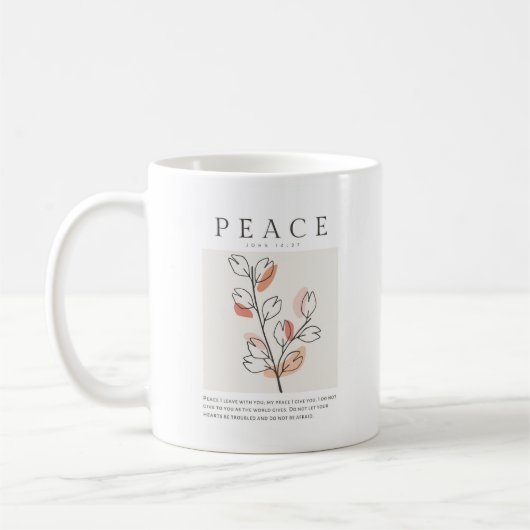 John 14:27 Peace verließ ich mit dir Kaffeetasse (Links)