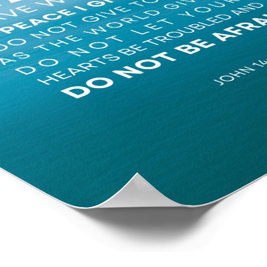 John 14:27 Peace verließ ich mit dir Poster (Ecke)