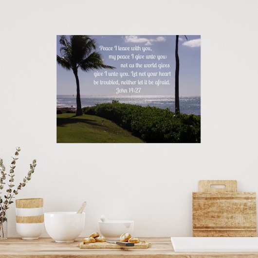John 14:27 Peace verließ ich mit dir Poster (Küche)