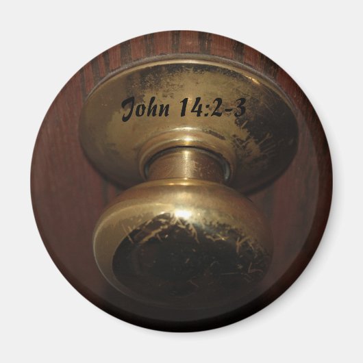 John 14:2-3 Türknauf Magnet (Vorne)