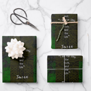 John 14:6 Bible Verse Inspiration Path Zitat Geschenkpapier Set