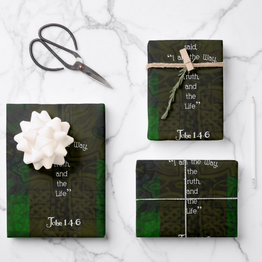 John 14:6 Bible Verse Inspiration Path Zitat Geschenkpapier Set (Vorderseite)