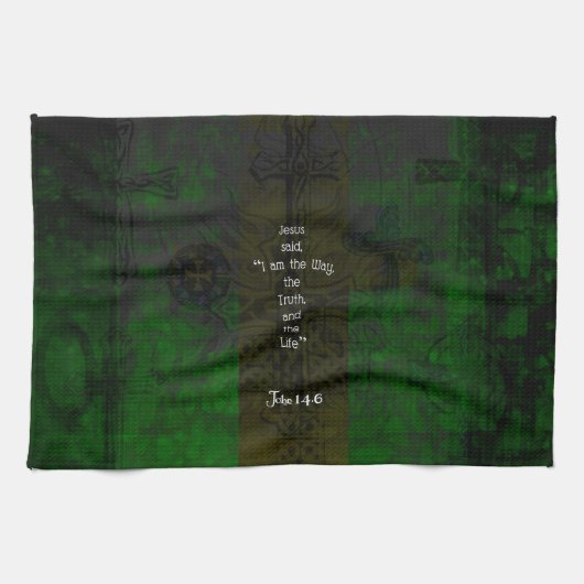 John 14:6 Bible Verse Inspiration Path Zitat Geschirrtuch (Horizontal)