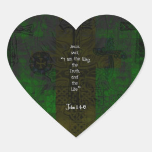 John 14:6 Bible Verse Inspiration Path Zitat Herz-Aufkleber