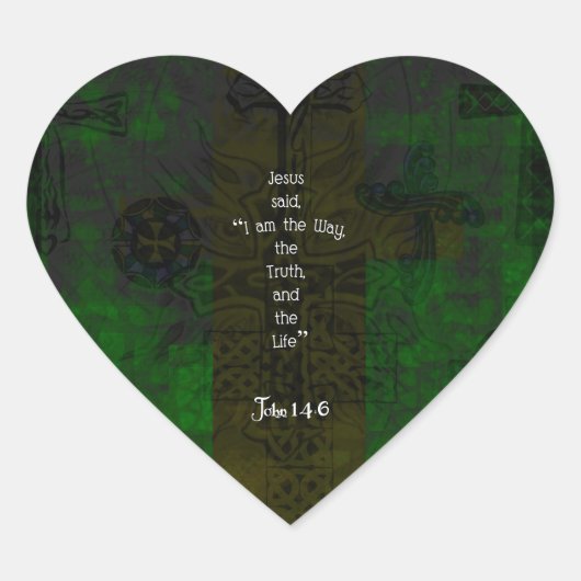 John 14:6 Bible Verse Inspiration Path Zitat Herz-Aufkleber (Vorderseite)