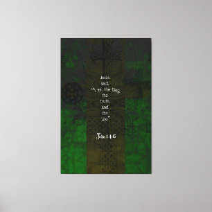 John 14:6 Bible Verse Inspiration Path Zitat Leinwanddruck