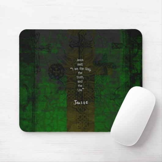 John 14:6 Bible Verse Inspiration Path Zitat Mousepad (Mit Mouse)