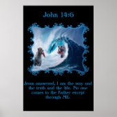 John 14:6 Grizzly Bären im Ozean Poster (Vorne)