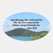 John 14:6 Ich bin der Weg, die Wahrheit und das Le Ovaler Aufkleber (Vorderseite)