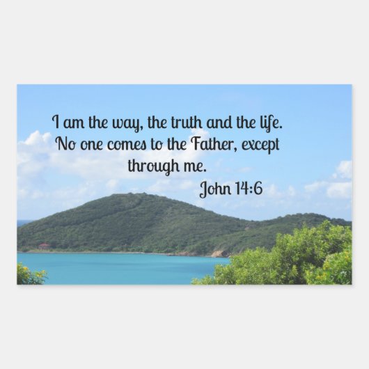 John 14:6 Ich bin der Weg Rechteckiger Aufkleber (Vorderseite)