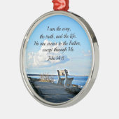 John 14:6 Ich bin der Weg.. Silbernes Ornament (Links)
