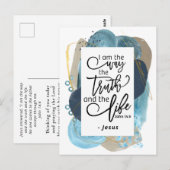 John 14:6 Ich bin die Christliche Bibel der Wahrhe Postkarte (Vorne/Hinten)