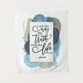 John 14:6 Ich bin die Christliche Bibel der Wahrhe Wandteppich (Vorderseite)