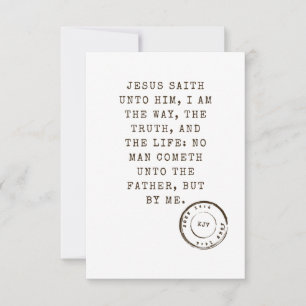 John 14:6 KJV Bible Verse Flat Greeting Card Karte
