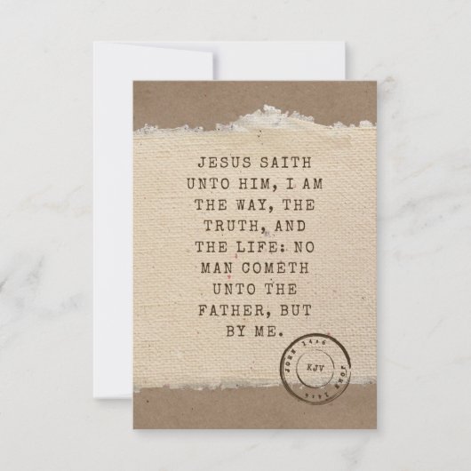 John 14:6 KJV Bible Verse Pic Flat Greeting Card Karte (Vorderseite)
