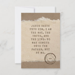John 14:6 KJV Bible Verse Pic Flat Greeting Card Karte