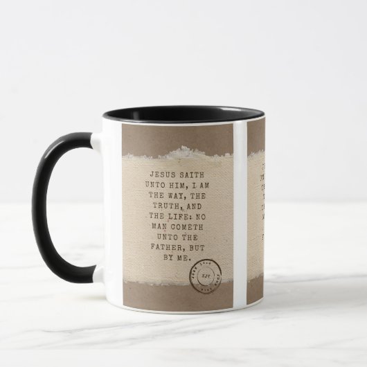 John 14:6 KJV Bible Verse Pic Zwei-Tone-Tasse Tasse (Links)