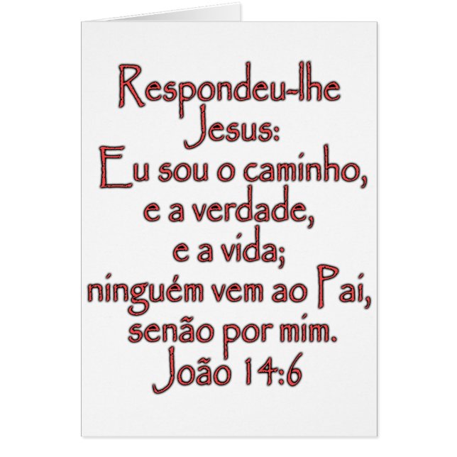 John 14:6 Portugiesisch (Vorne)