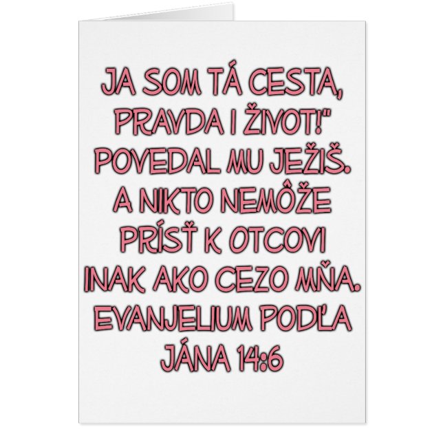 John 14:6 Slowakisch (Vorne)