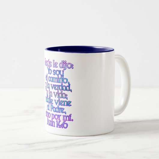 John 14:6 Spanisch Zweifarbige Tasse (VorderseiteRechts)