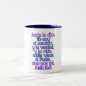 John 14:6 Spanisch Zweifarbige Tasse (Mittel)