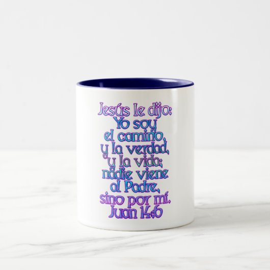 John 14:6 Spanisch Zweifarbige Tasse (Mittel)
