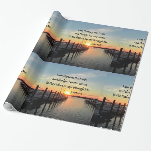 JOHN 14:6 SUNSET FOTO DESIGN GESCHENKPAPIER (Ungerollt)
