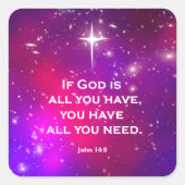 John 14:8 quadratischer aufkleber (Vorderseite)