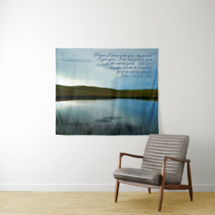 John 14 Peace Scripture Inspiration Wandteppich