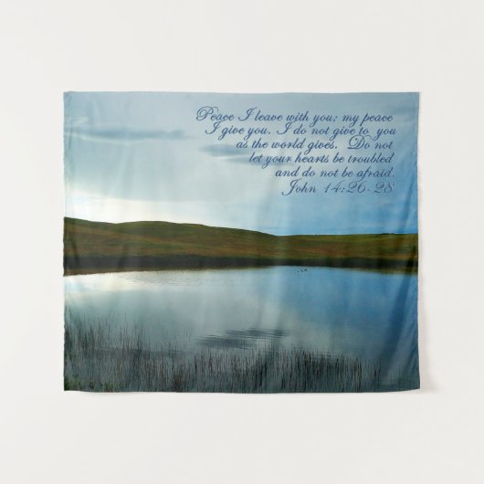 John 14 Peace Scripture Inspiration Wandteppich (Vorderseite (Horizontal))