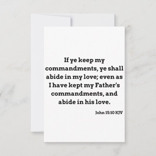 John 15:10 KJV Bible Verse Flat Greeting Card Karte (Vorderseite)