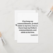 John 15:10 KJV Bible Verse Flat Greeting Card Karte (Vorderseite/Rückseite Beispiel)