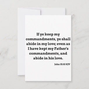 John 15:10 KJV Bible Verse Flat Greeting Card Karte