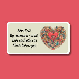 John 15:12 Bibelverse wasserdicht Aufkleber