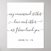 John 15:12 Jesus befehlt einander Liebe Poster (Vorne)