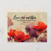 John 15:12 Liebe One Another Bible Verse Christlic Postkarte (Vorne/Hinten)