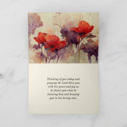 John 15:12 Liebe One Another Bible Verse Red Flora Karte (Innenseite)