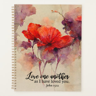 John 15:12 Liebe One Another Bible Verse Red Flora Planer