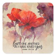 John 15:12 Liebe One Another Bible Verse Red Flora