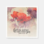 John 15:12 Liebe One Another Bible Verse Red Flora Serviette (Vorderseite)