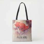 John 15:12 Liebe One Another Bible Verse Red Flora Tasche (Vorderseite)