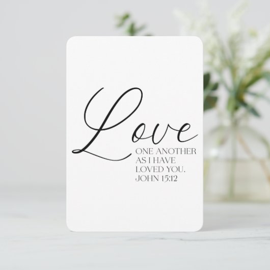 John 15:12 Scripture Memory Card (Stehend Vorderseite)