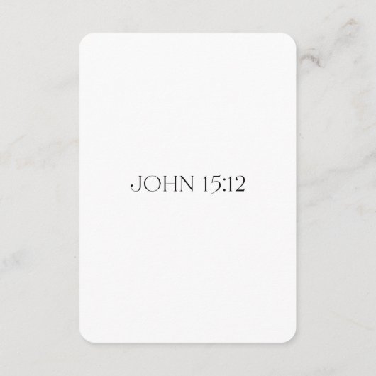 John 15:12 Scripture Memory Card (Rückseite)