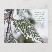 John 15:13 Icy Evergreen Postcard Postkarte (Vorderseite)
