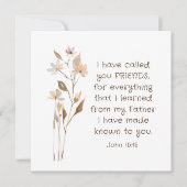 John 15:15 Ich habe dich Freunde Bible Verse genan Karte (Vorderseite)